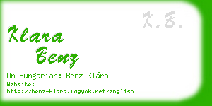 klara benz business card