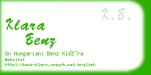 klara benz business card